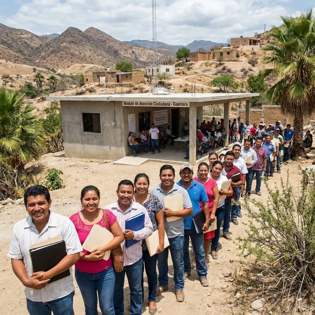 Beneficiarios en módulo rural Guerrero