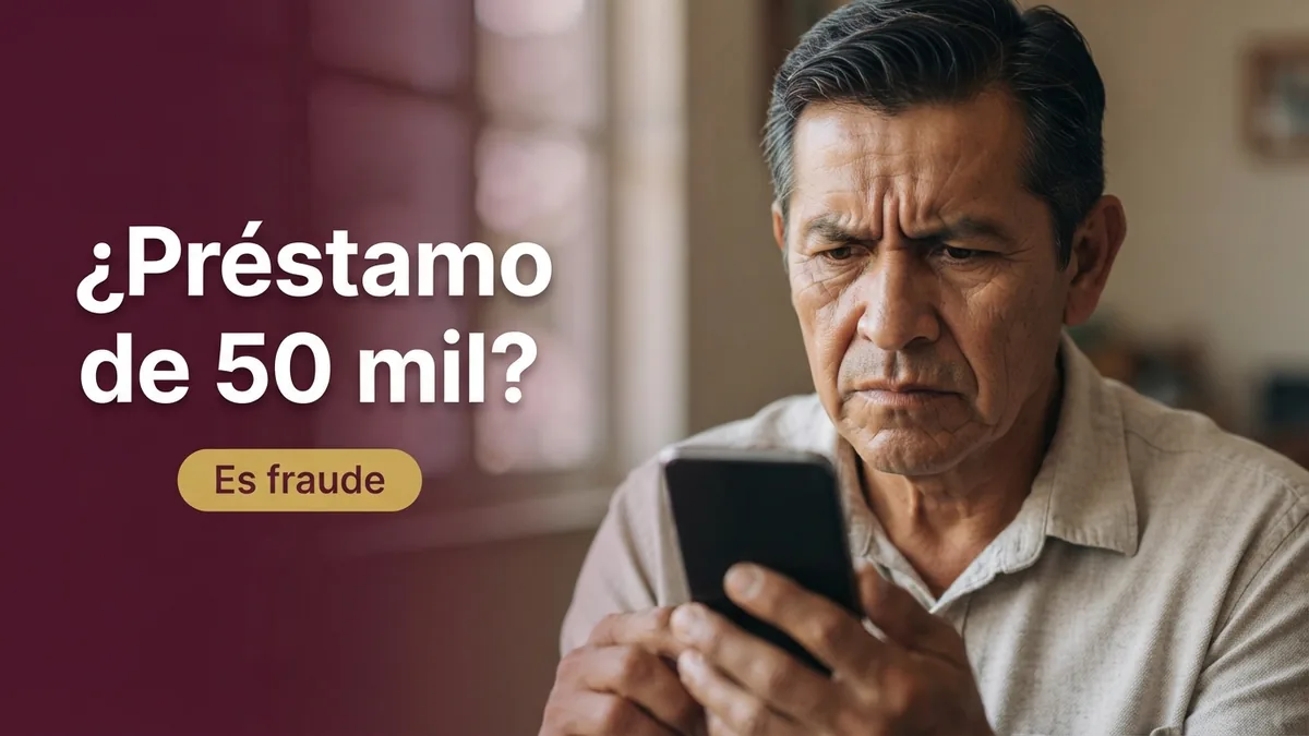 Advertencia de fraude sobre el falso préstamo de 50 mil pesos del Banco del Bienestar