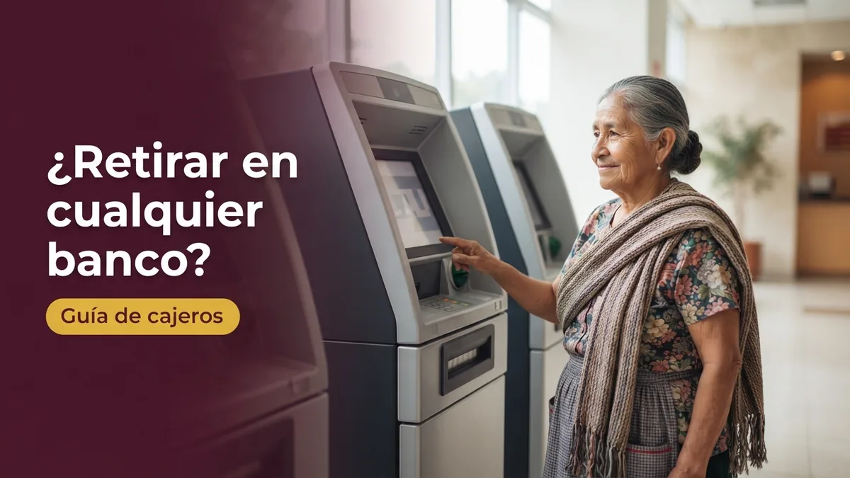 Persona retirando efectivo con su Tarjeta Bienestar en un cajero automático