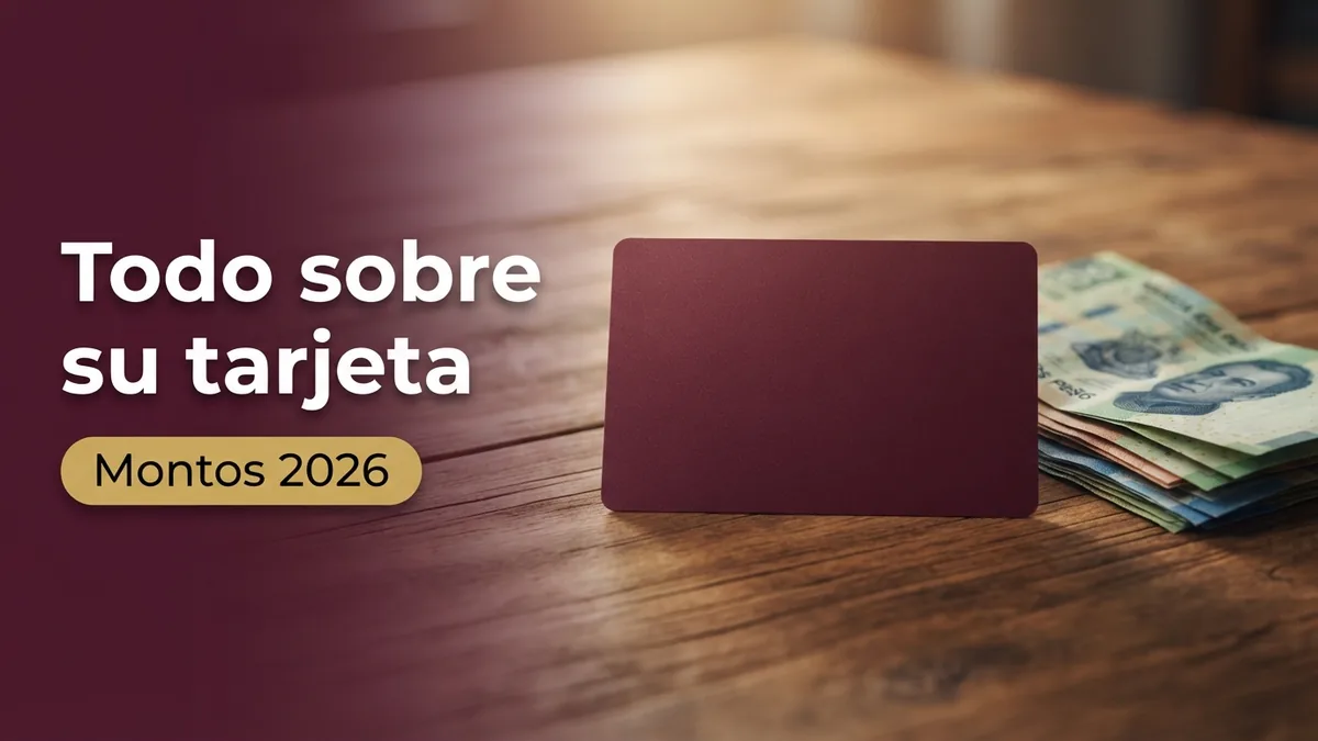 Tarjeta Bienestar del Banco del Bienestar junto a documentos de registro