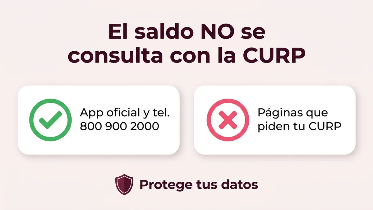 El saldo nunca se consulta con la CURP: usa solo la app oficial o el 800 900 2000