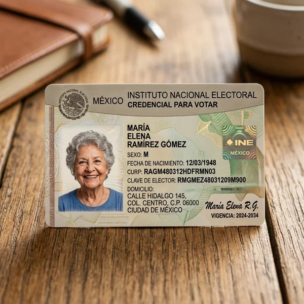 Ejemplo ilustrativo de identificacion oficial INE