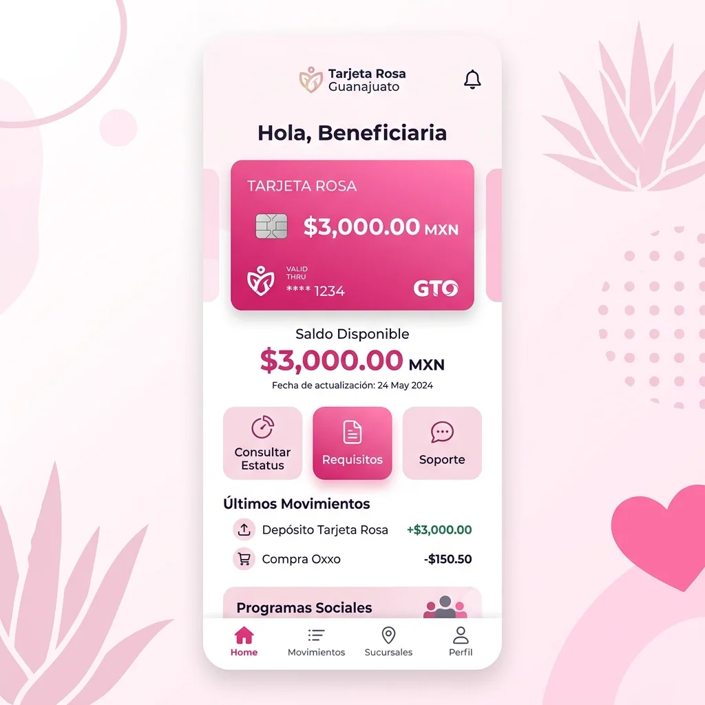 Tarjeta Rosa Guanajuato 2026: Requisitos, Registro y Cuánto Dan 3 App Tarjeta Rosa Guanajuato: consulta de saldo y estatus